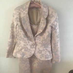 evening suit -pale pink/cream dress suit-sleeveless dress plus suit jacket
